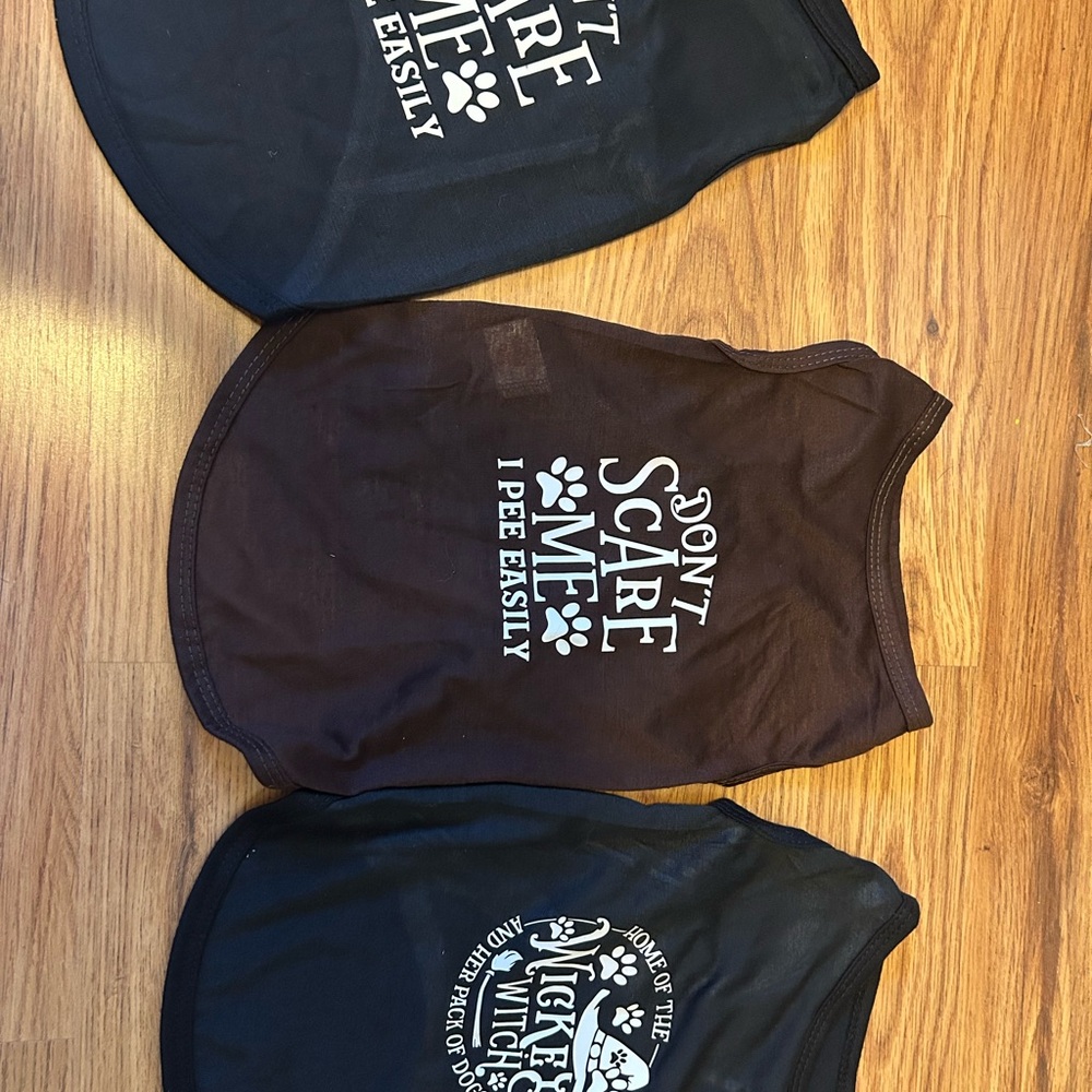 Humorous Dog Tank Tops for Halloween - Black and Brown